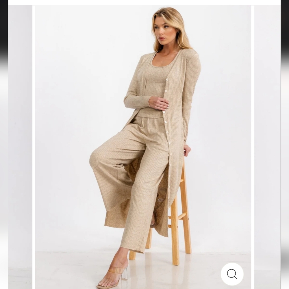 Women's 3pcs Launge Set Oatmeal Color